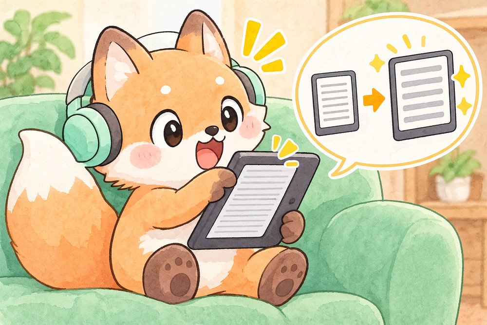 電子書籍の文字を大きくして読みやすさに驚くナビ助